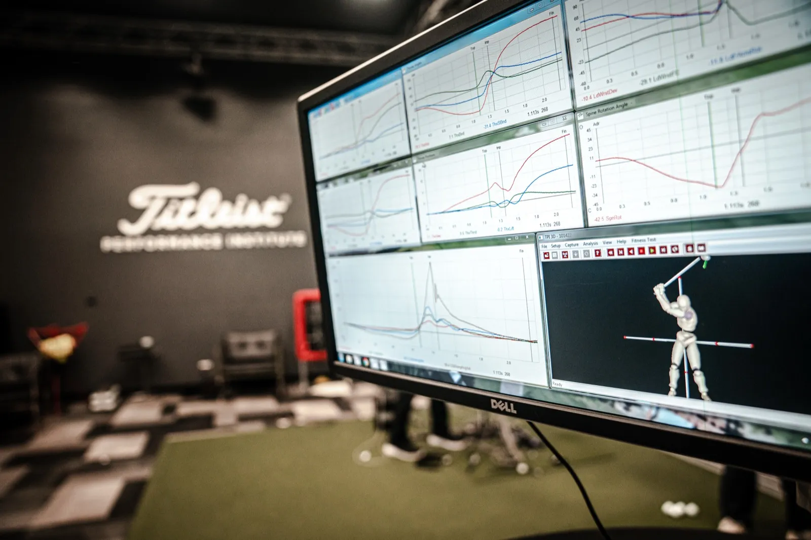 TPI 3D motion-capture swing data on screen