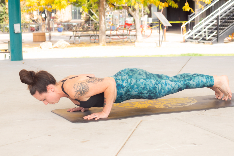 A person performing a core exercise